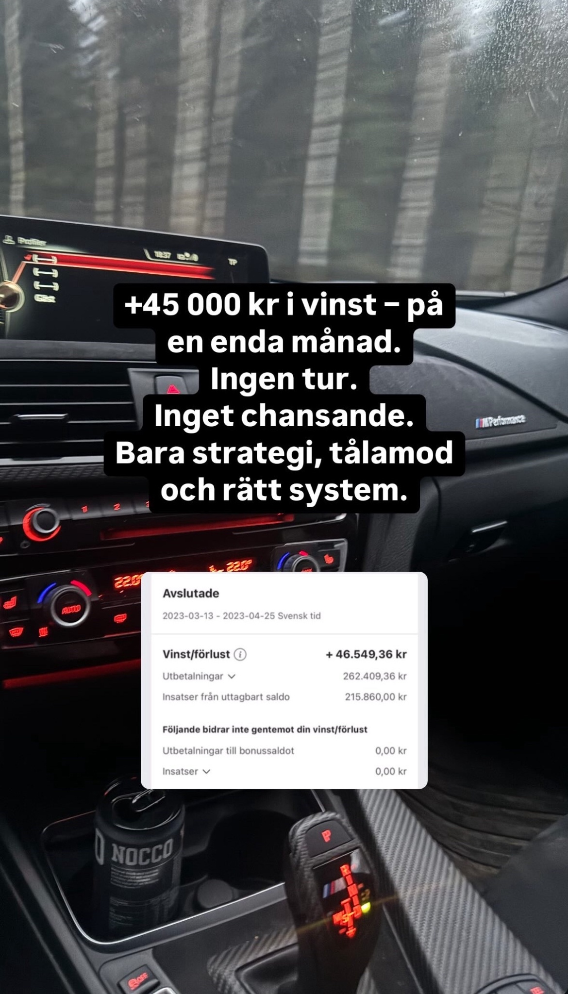+45 000 kr i vinst på en månad